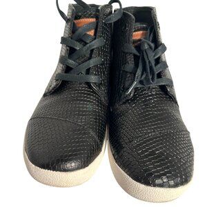 TOMS Black High Top Womens size 7 Snake-Embossed Lace-Up Sneakers